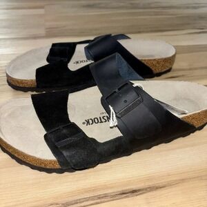 Birkenstock Arizona rare Half Leather half suede Black Sandals 42, L11 M9
